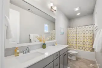 Full size bath for two additional bedrooms