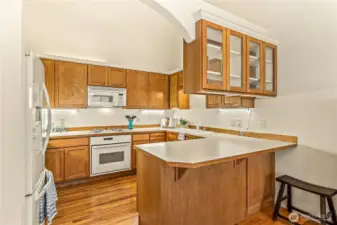 Large Kitchen with Display Cabinets