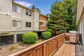 Deck is the full width of the unit