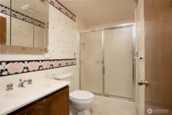 Downstairs bath with shower