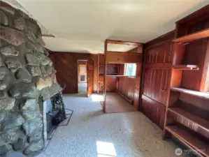 Back Door and Built-in Bookcases and fold down desk