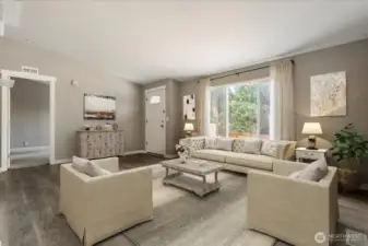 Virtually staged living room