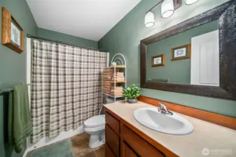 Guest bathroom sits between the 2nd and 3rd bedroom.