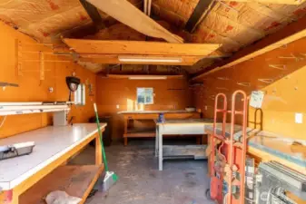 Shed Between house and Garage wired.