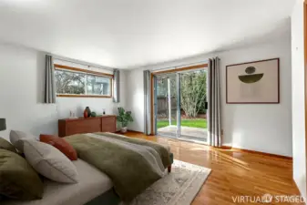 Virtually staged Primary Bedroom