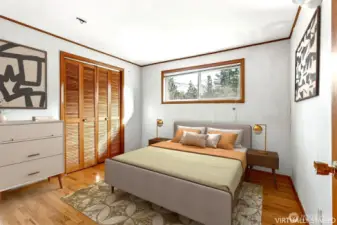 Virtually staged 2nd bedroom