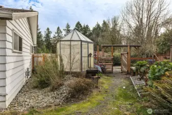 Boat storage just outside the backyard fence