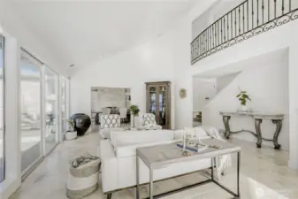 Open floor plan connects all the primary living spaces.