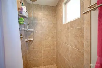 Shower in primary suite.