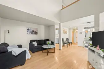Living Room with vaulted ceilings