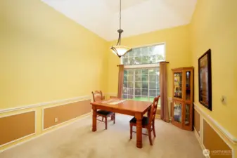 Dining room with expansive windows