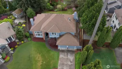 Bird’s-eye view of the property