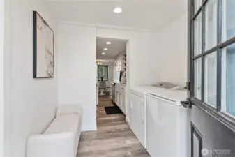 Utility room with the door to the backyard