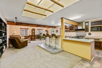 Kitchen and family room