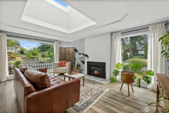 Large Living Room Skylight Provides Wonderful Ambient Lighting