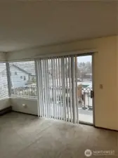 Living room and deck. Each unit is very similar