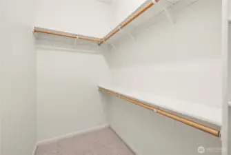 Primary suite's walk-in-closet.