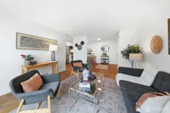 Light filled, spacious living room.