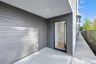 One of 4 units that have patio space.