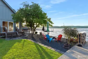 View of Firepit & BBQ area to entertain guest!