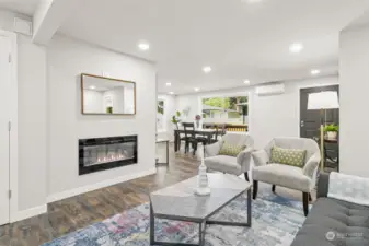 Living room opens to dining room