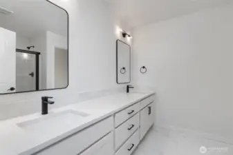 Upstairs Primary Bathroom - Pics are of a different 2834 plan. Features and colors may differ.
