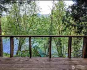 View of the river from the deck.