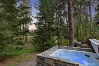 Private hot tub setting