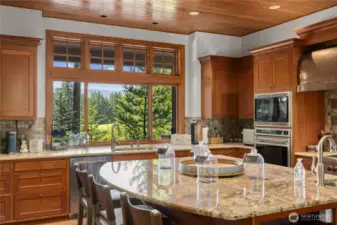 Kitchen area with views out the back!
