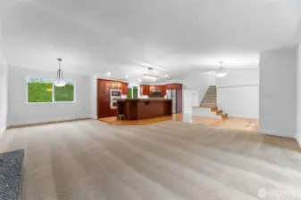 ~Spacious Living Room with Wood Burning Fireplace~