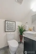 Updated half-bath ensuite.