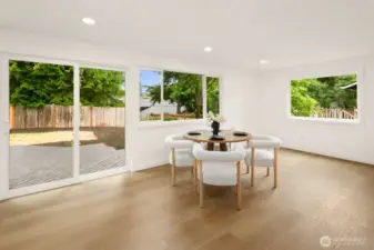 Family room has room for office and dining, as well as a 2nd living space