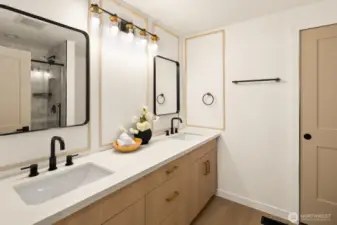 Second bathroom with double sinks