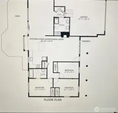 Floor plan with living room and family/dining room combo. beautiful updates