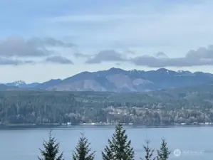 View of Hoodsport and the Mountains from across Hood Canal