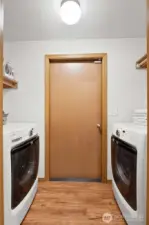 Laundry to garage.
