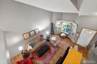 A view from the top of the stairs.