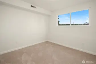 This extra finished room is downstairs, as well.