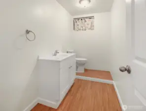 Half bath has been added downstairs.