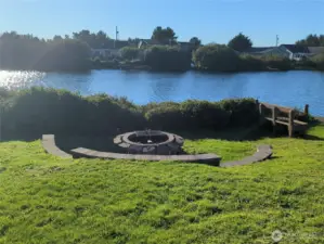Take in the water views from the firepit