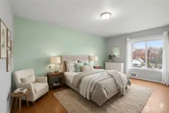 Virtually staged Primary Bedroom