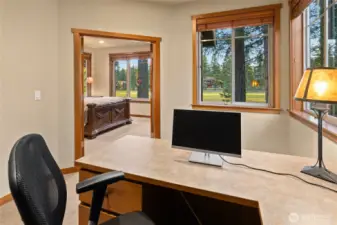 Private office/den off primary bedroom. Perfect work from home setting!