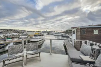 Slip #5 is located directly behind this deck to the end of the pier in the open channel