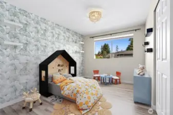 This room is virtually staged and shows what it could look like