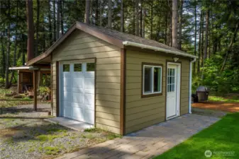 Custom built detached shed.
