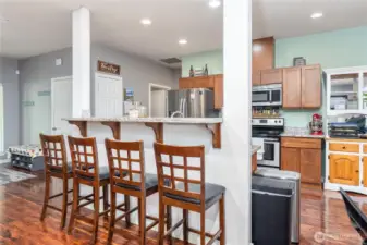 Kitchen with breakfast bar.