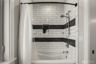 Shower and tub.