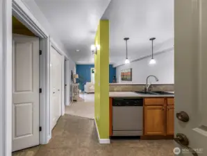 Bright one bedroom condo on the main floor with easy parking.