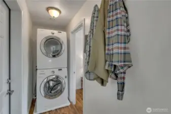 Washer and dryer. Garage access to the left.