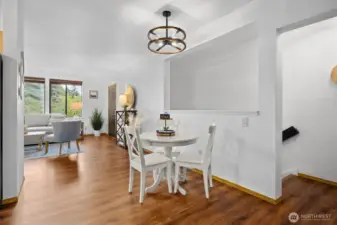 Large open-concept dining & living room.